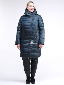 Женская зимняя классика куртка с капюшоном болотно